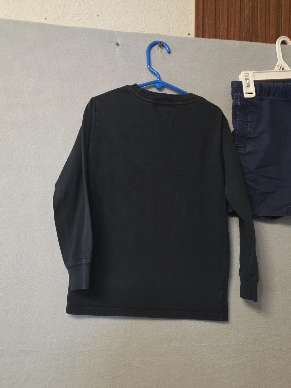 Polo Ralph Lauren Boys Size 5 Set Black Big Pony Long Sleeve Tee & Navy Shorts